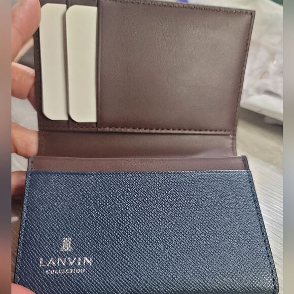 Lanvin Blue CARD Wallet Sleek Minimalist Design LIKE NEW WITH COA - Picture 11 of 12